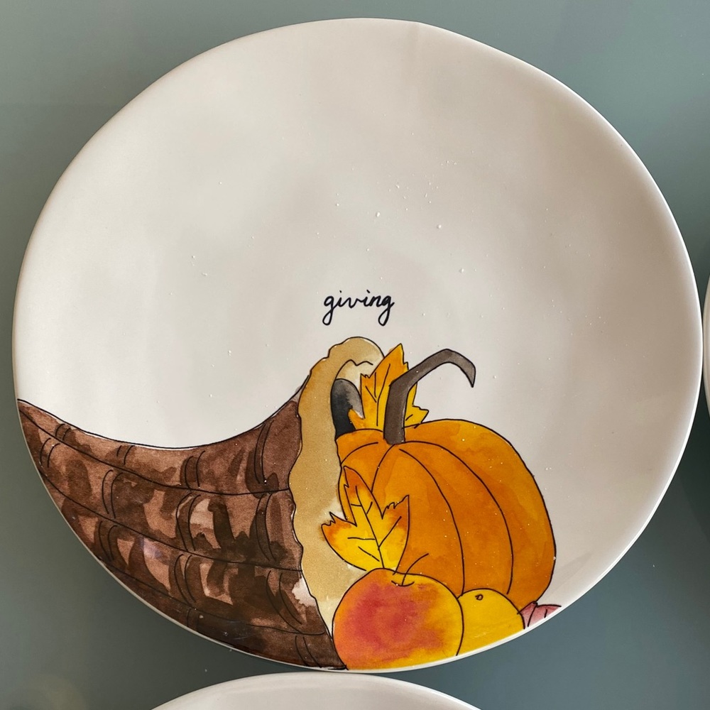 ⚡️⭐️Rae Dunn "GIVING" Thanksgiving Plate